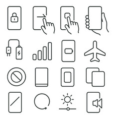 Set of minimalist communication and technology icons for digital interfaces