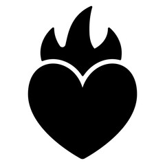 Burning Heart Solid Icon