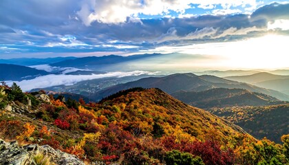 Autumn mountain vista, colorful foliage (2)