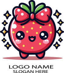 Cute kawaii cartoon logo icon vector .