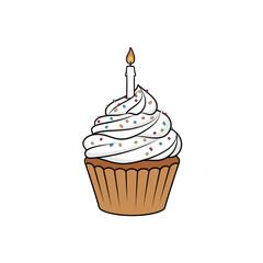 Birthday Cupcake with a candle