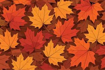 Vibrant autumn leaves vector design | fall foliage seamless pattern for seasonal decor