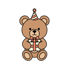 Birthday Teddy Bear with Present