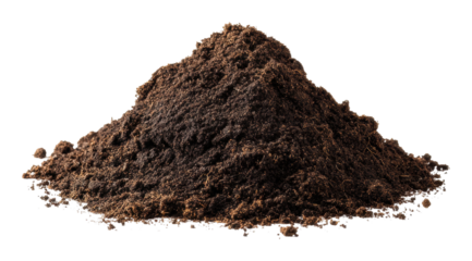 Harvesting rich soil for gardening urban garden nature isolated on transparent background