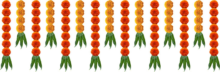 Marigold hanging flower festive decoration design