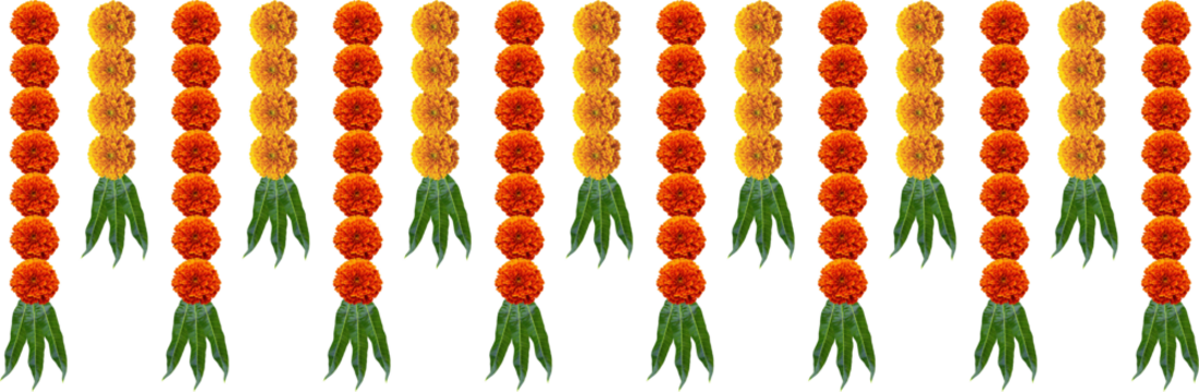 Marigold hanging flower festive decoration design