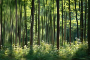 Obraz premium Forest of green trunks