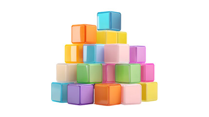 Obraz premium Colorful blocks stacked pyramid shape vibrant hues playful design