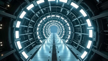 Science fiction industrial scene display