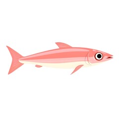 Pink fish illustration against a plain background.