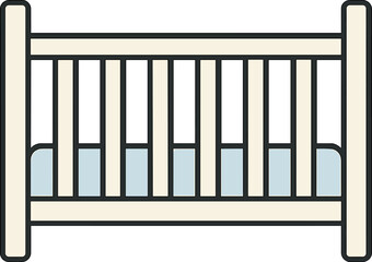 Minimalist baby crib design | simple, modern nursery furniture vector art