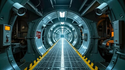 Fototapeta premium Science fiction space scene display