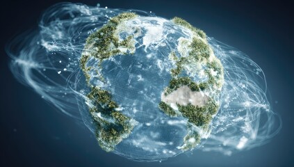 Fototapeta premium Earth, surrounded by ethereal energy