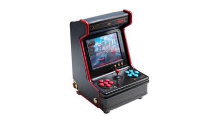 Retro Mini Arcade Machine Classic Gaming Nostalgia Red Black Joystick Buttons