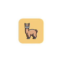 Obraz premium Minimal outline icon of an alpaca