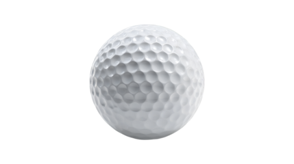 White Golf Ball Close Up Isolated Black Background