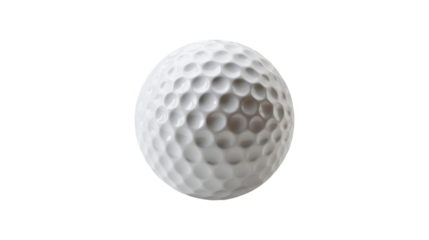 White Golf Ball on Black Background Sport Equipment Closeup