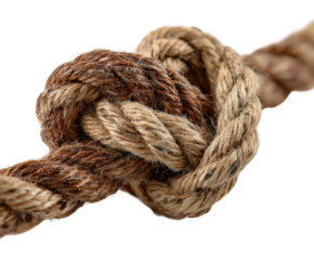 Rope knotting techniques workshop instructional guide isolated on transparent background