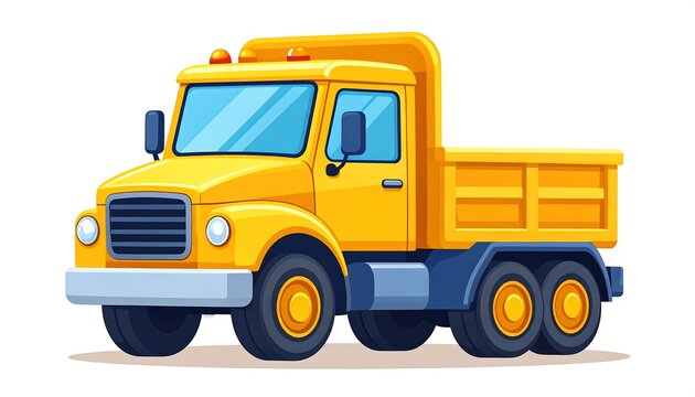 Cartoon yellow dump truck