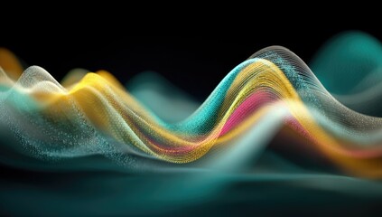 Abstract colorful wave pattern on dark background