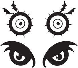  Spooky Halloween Eye Silhouette Clipart – Scary Eye Vector for Halloween Design