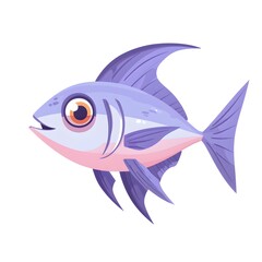 Fototapeta premium Colorful cartoon illustration of a fish.
