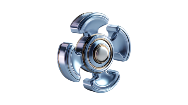 Futuristic metallic spinner design abstract art technology