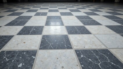 Fototapeta premium Elegant checkered floor pattern in contemporary space