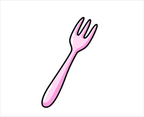 Little fork cartoon icon. Isolated vector illustration.