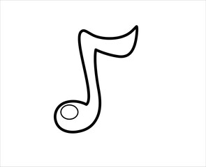 Obraz premium Musical note outline element. Isolated vector illustration.