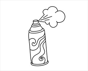 Aerosol, paint, graffiti spray can outline icon. Isolated vector illustration.