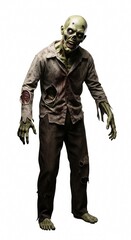 Fototapeta premium zombie on white background isolated
