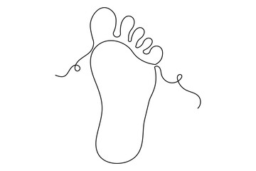 Abstract human foot sole continuous line art outline vector