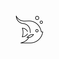 exotic aquatic fish icon sign vector