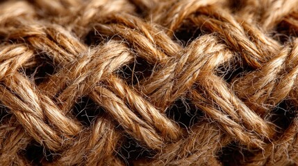 Close-up of woven natural fiber rope