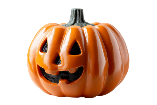 Smiling pumpkin decoration with glossy finish