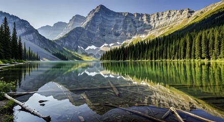 Tranquil Mountain Lake Reflection