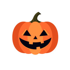 Jack o lantern halloween pumpkin isolated on transparent background