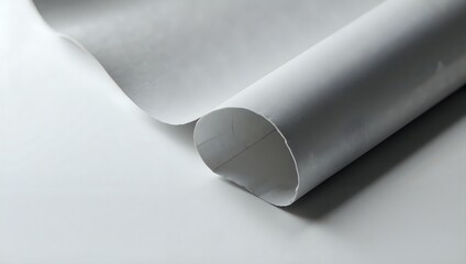 Softly curled white paper on a smooth surface