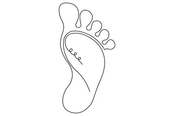 Abstract human foot sole continuous line art outline vector