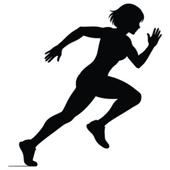 Running Woman Silhouette Generative AI