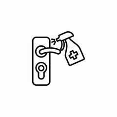 disinfecting door handle icon sign vector