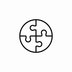 four piece puzzle icon sign vector