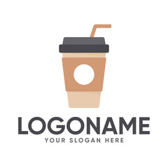 Flat Design Takeaway Drink Cup Logo