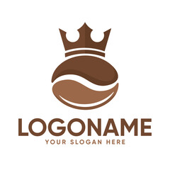 Royal King Crown Coffee Bean Logo