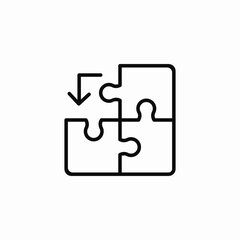 puzzle arrow down icon sign vector