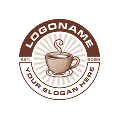 Retro Coffee Shop Badge Logo