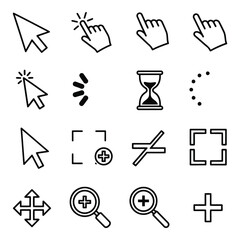 Obraz premium Collection of Essential User Interface Icons for Web and Application Design and Development Resource Elements Outline Style
