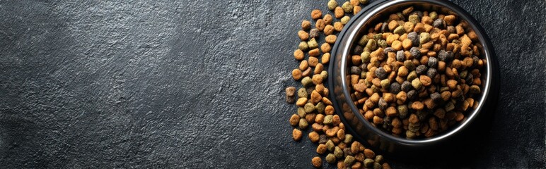 Obraz premium Colorful assortment of different seeds in a bowl on a dark textured surface