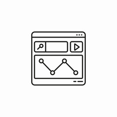 digital marketing line graph icon sign vector